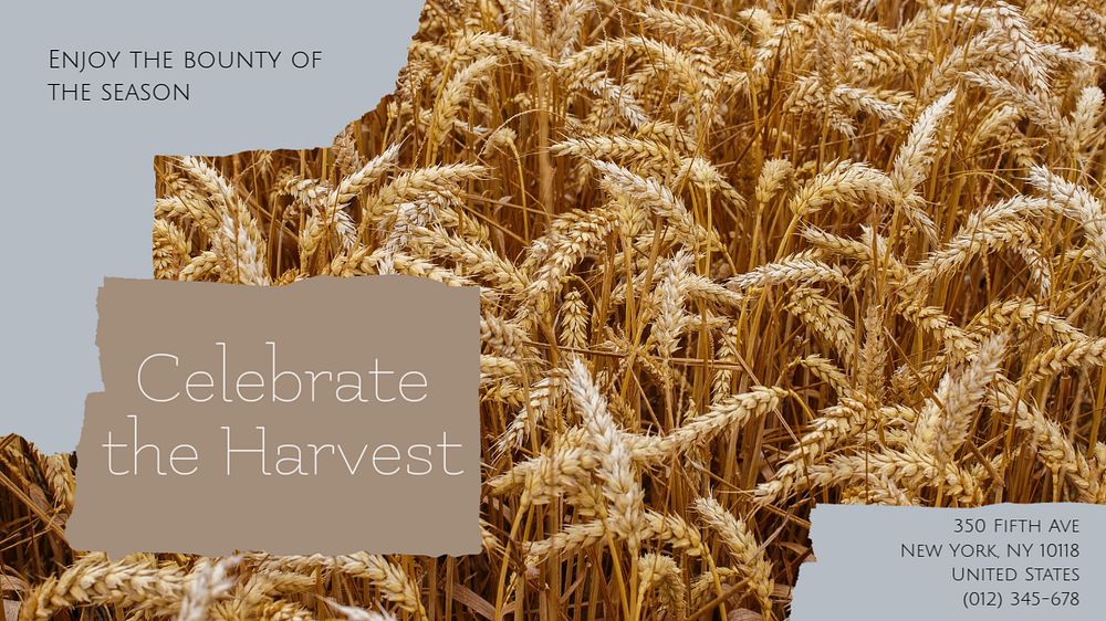 Celebrate the harvest blog banner template, editable text