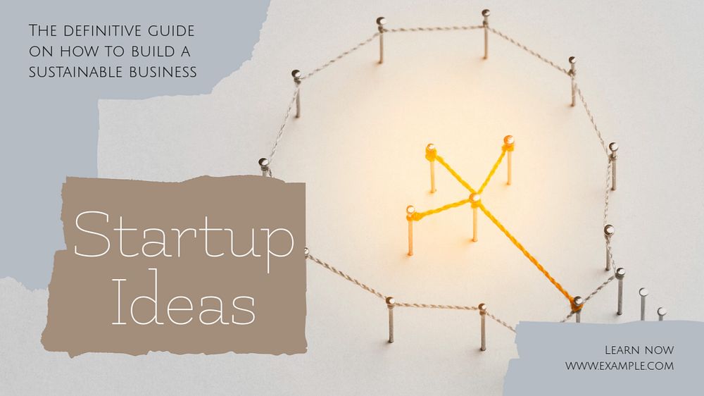 Startup ideas blog banner template, editable text