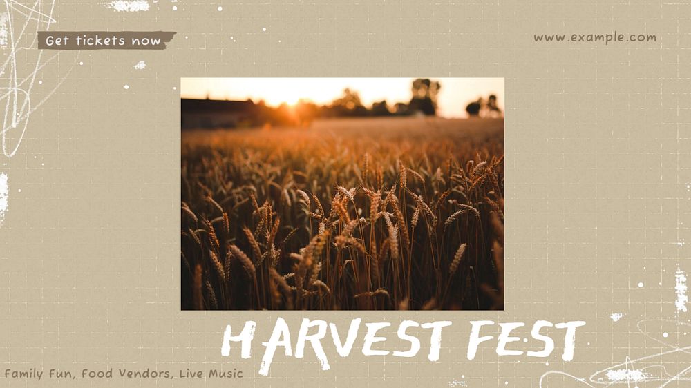 Harvest fest blog banner template, editable text