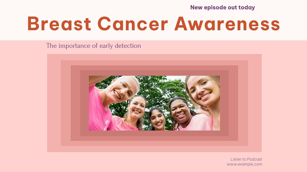 Breast cancer awareness blog banner template, editable text