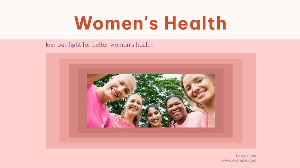 Women's health blog banner template, editable text