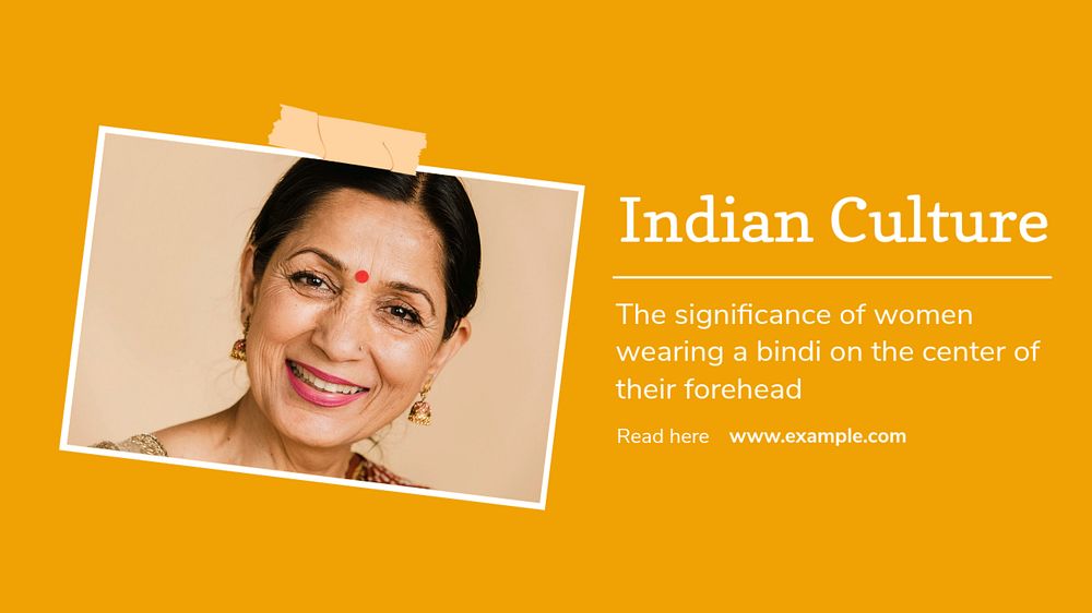 Indian culture blog banner template, editable text