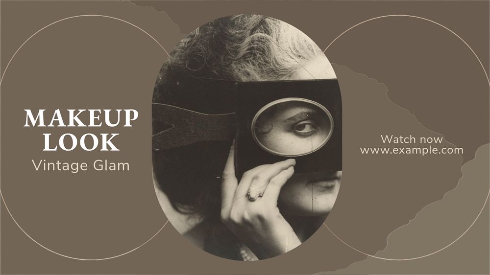 Makeup look blog banner template, editable text