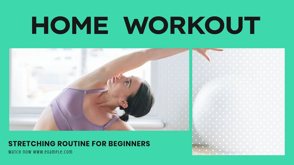 Home workout blog banner template, editable text