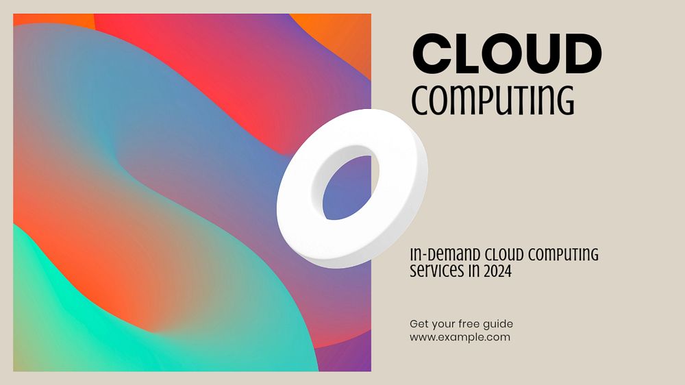 Cloud computing blog banner template, editable text