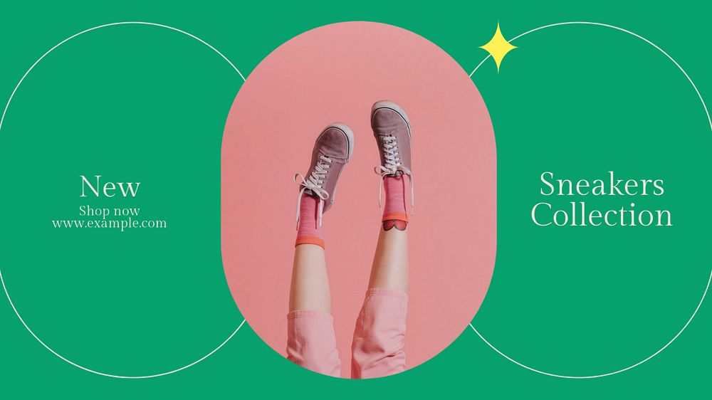 New sneakers collection blog banner template, editable text