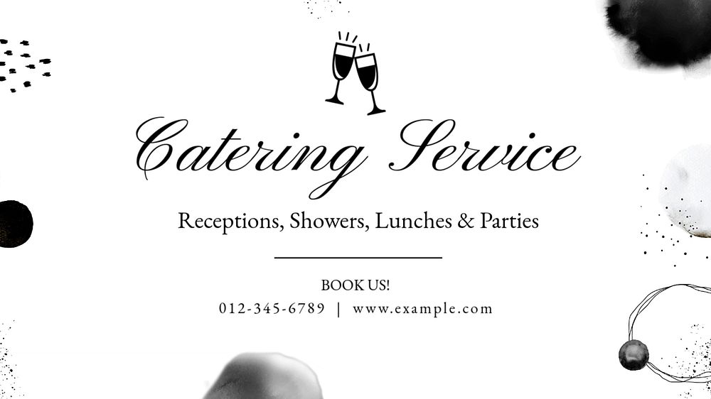 Catering service blog banner template, editable text