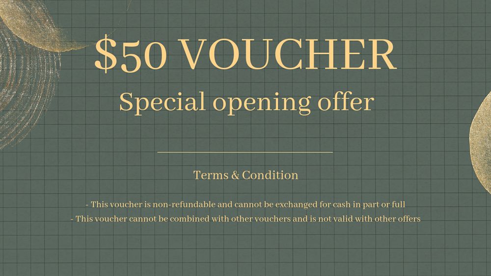 Gift voucher blog banner template, editable text