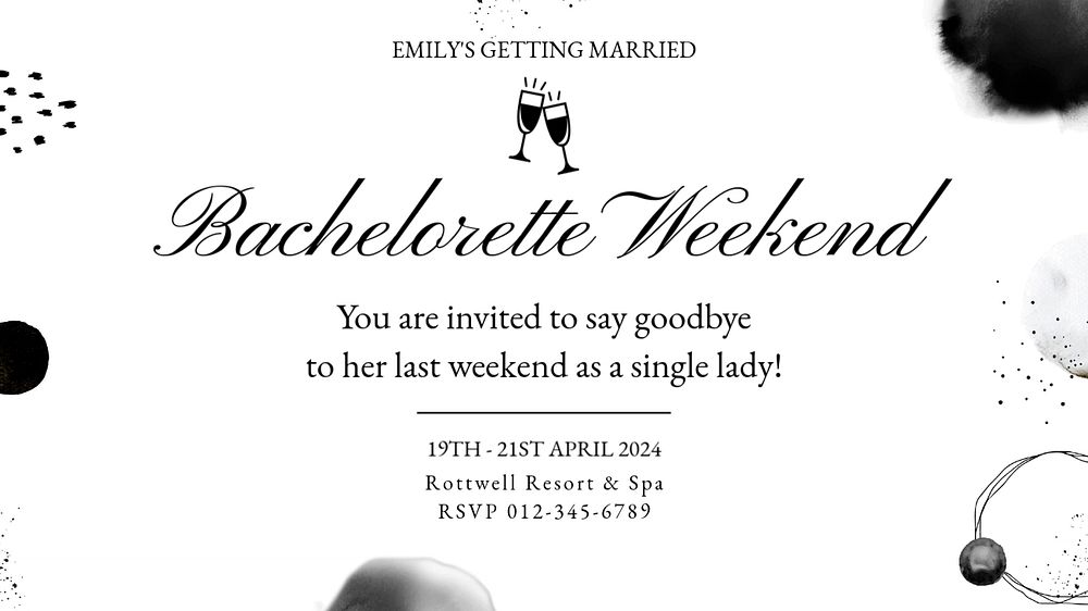 Bachelorette weekend blog banner template, editable text