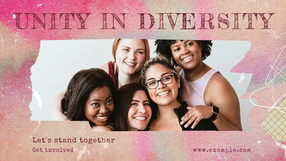 Unity in diversity blog banner template, editable text