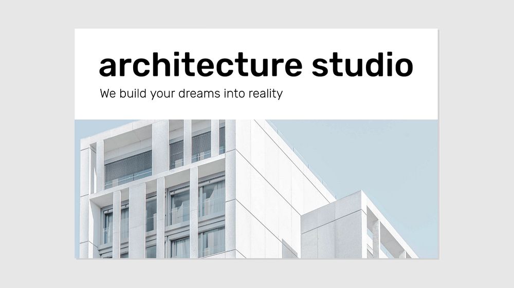 Architecture studio blog banner template, editable text