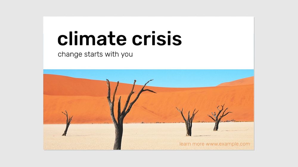 Climate crisis blog banner template, editable text