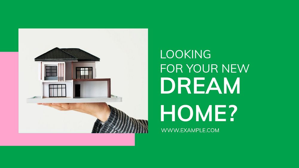 Dream home blog banner template, editable text