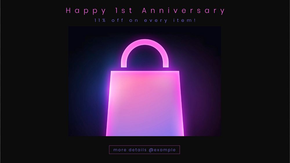 Anniversary sale blog banner template, editable text