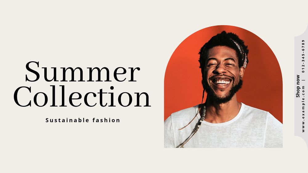 Summer collection blog banner template, editable text