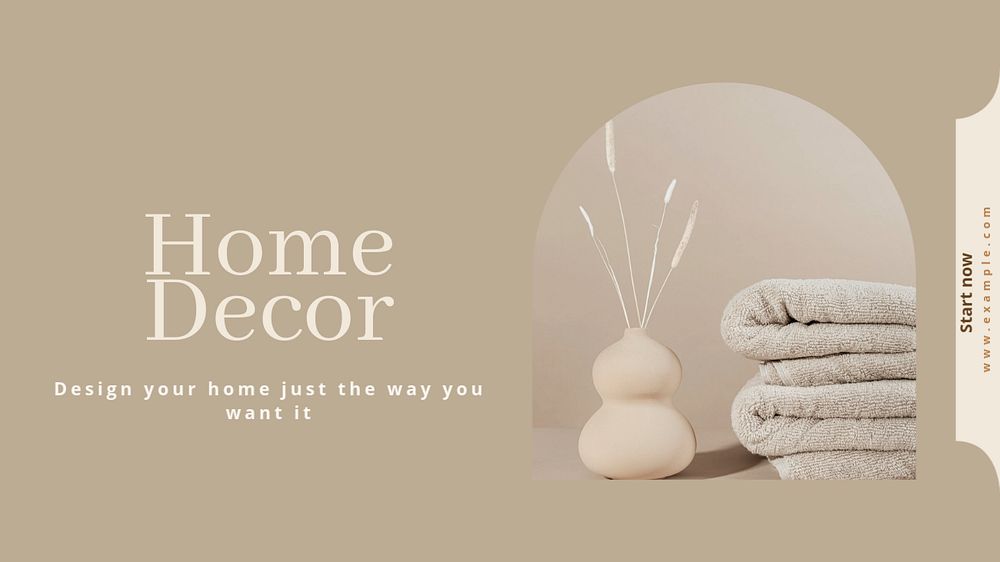 Home decor blog banner template, editable text