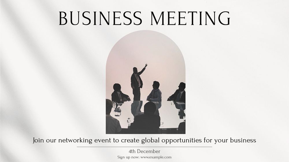 Business meeting blog banner template, editable text