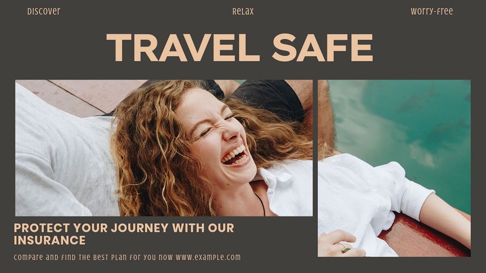 Travel safe blog banner template, editable text