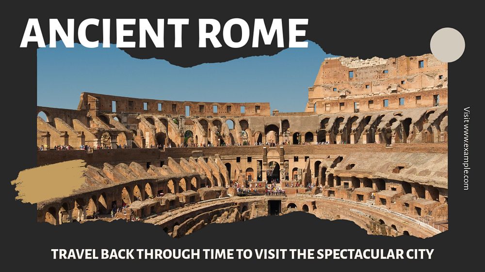 Ancient Rome blog banner template, editable text