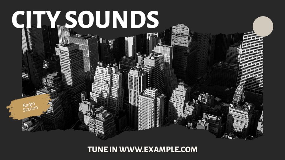 City sounds blog banner template, editable text