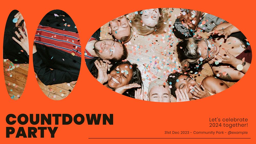 Countdown party blog banner template, editable text