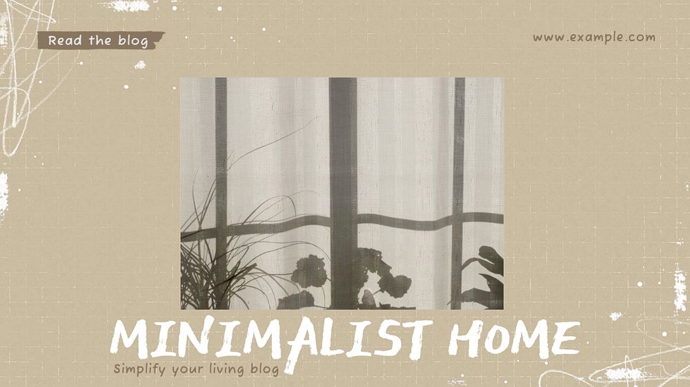 Minimalist home decor blog banner template, editable text