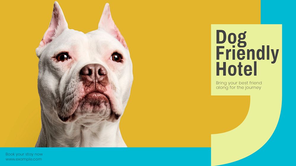 Dog friendly hotel blog banner template, editable text