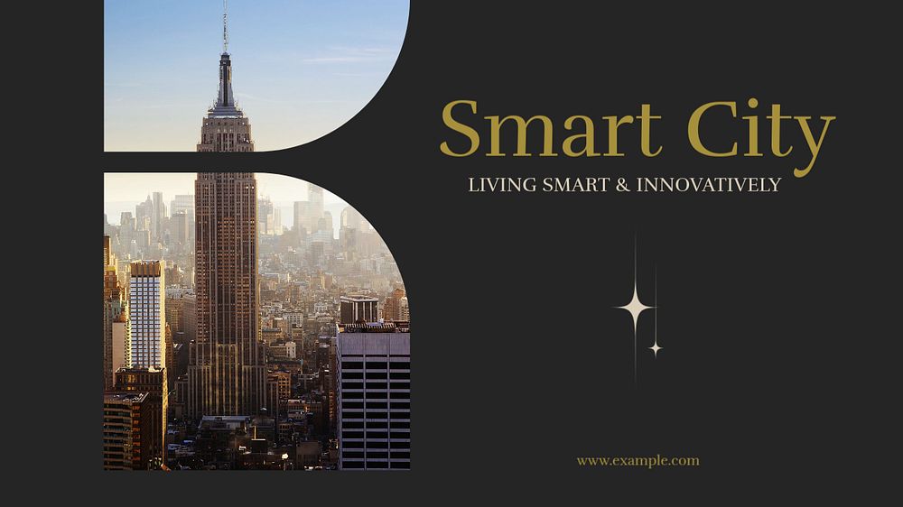 Smart city blog banner template, editable text