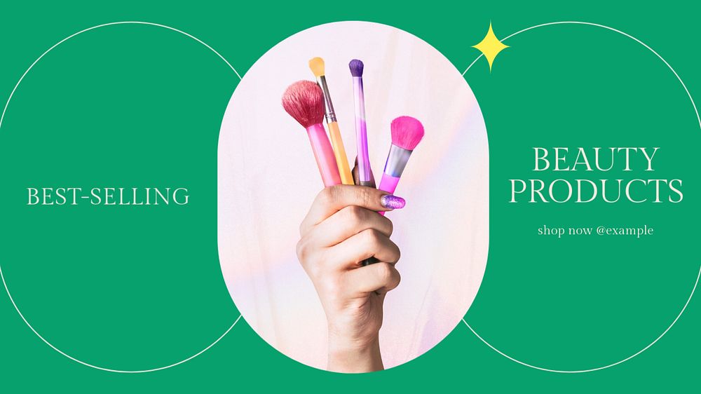 Best-selling beauty products blog banner template, editable text