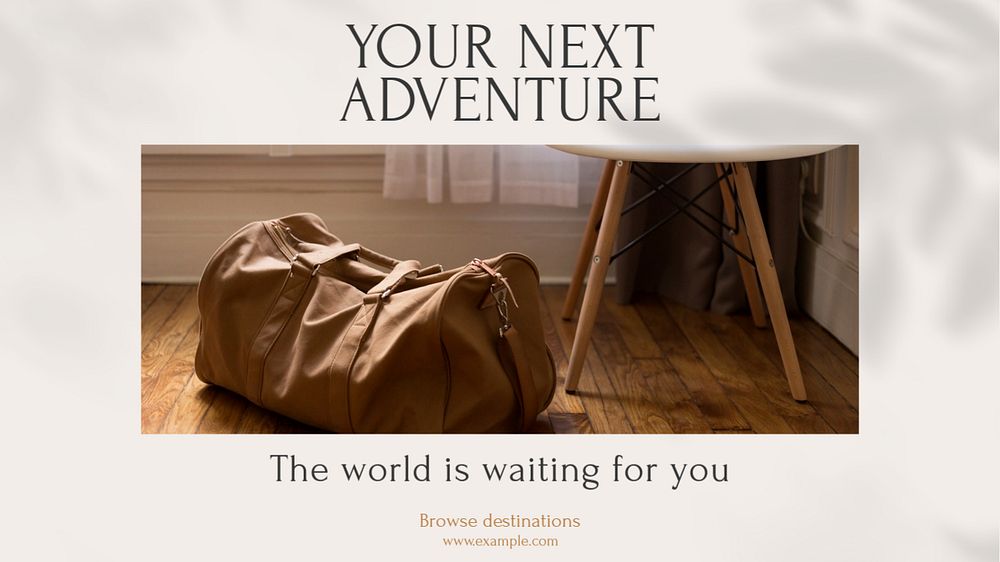 Adventure travel blog banner template, editable text