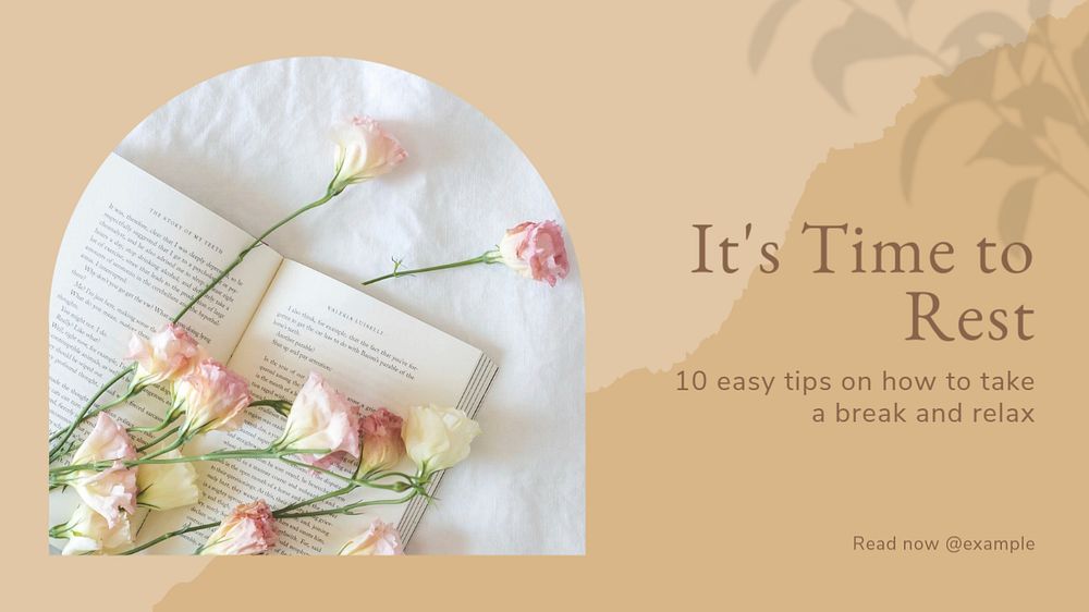 Rest & relax blog banner template, editable text