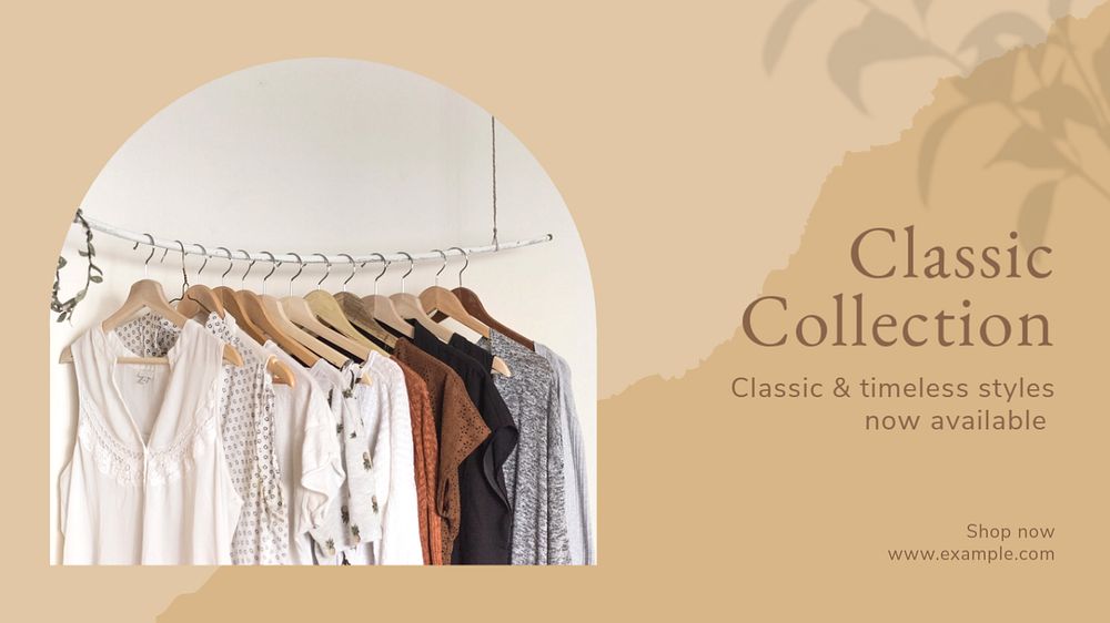 Classic collection blog banner template, editable text