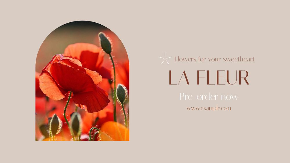 Flower shop blog banner template, editable text