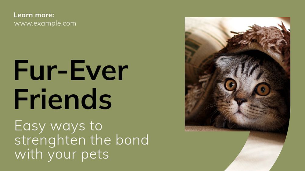 Pets blog banner template, editable text