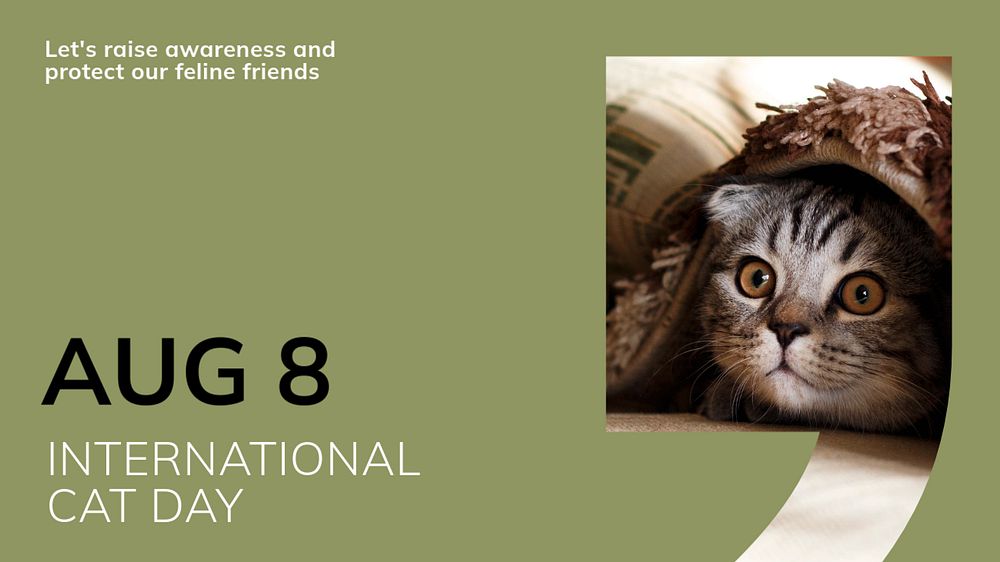 International cat day blog banner template, editable text