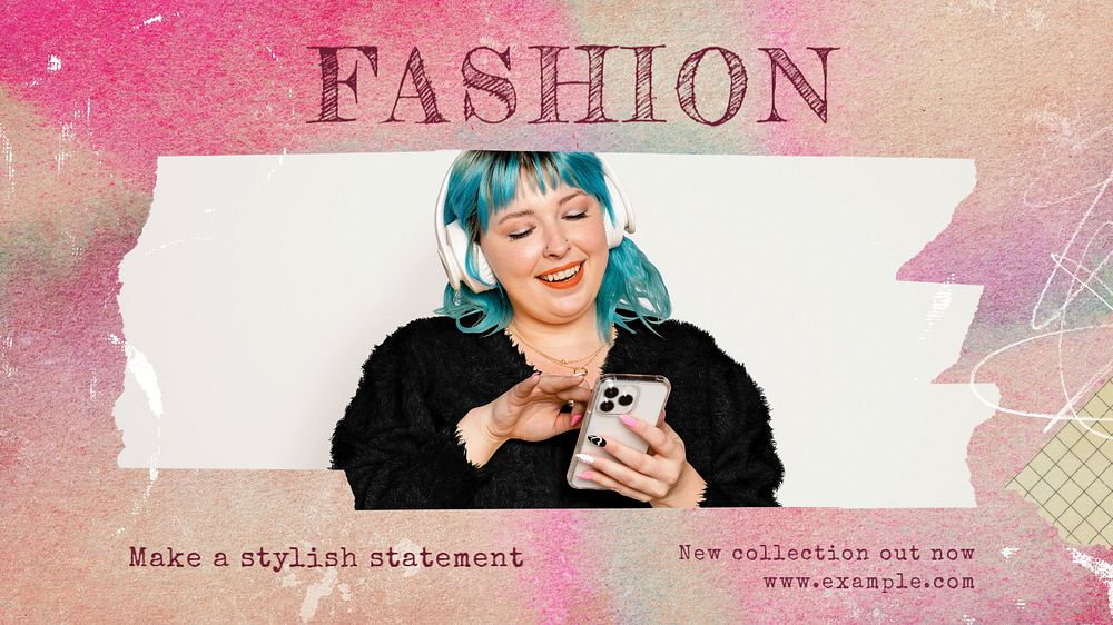 Fashion statement blog banner template, editable text