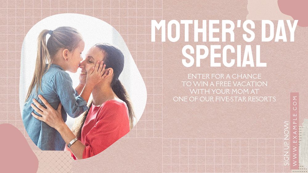 Mother's day special blog banner template, editable text