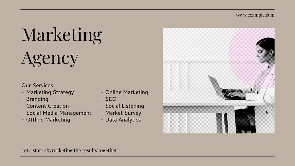 Marketing agency blog banner template, editable text