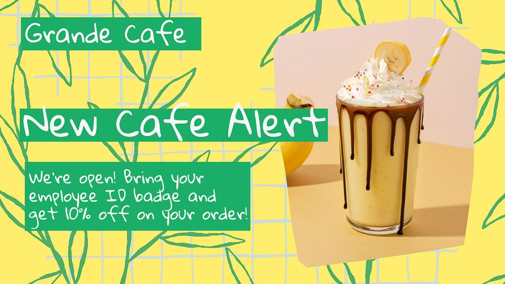 New cafe blog banner template, editable text