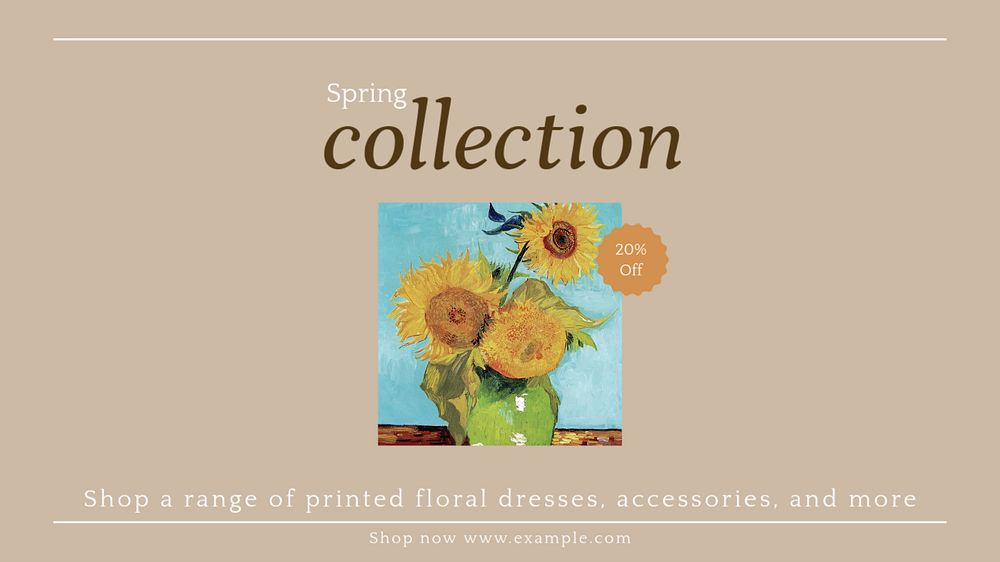 Spring collection blog banner template, editable text