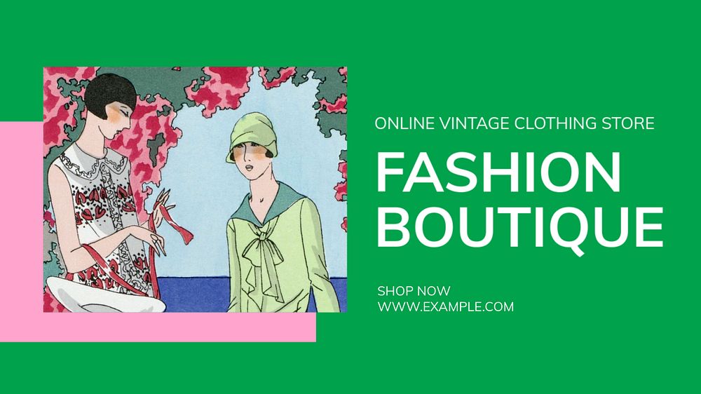 Fashion boutique blog banner template, editable text