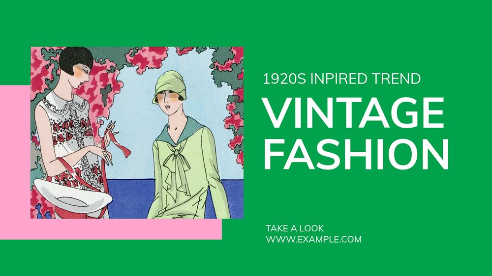 Vintage fashion blog banner template, editable text