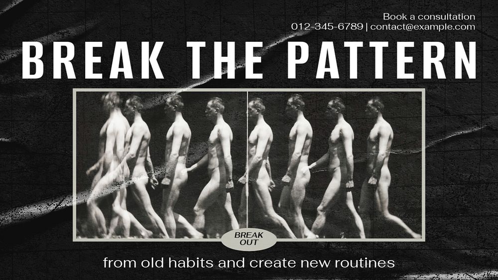 Break the pattern blog banner template, editable text