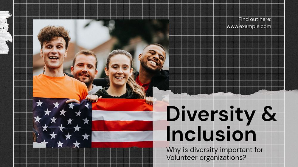 Diversity & inclusion blog banner template, editable text