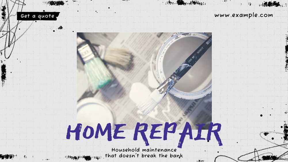 Home repair blog banner template, editable text