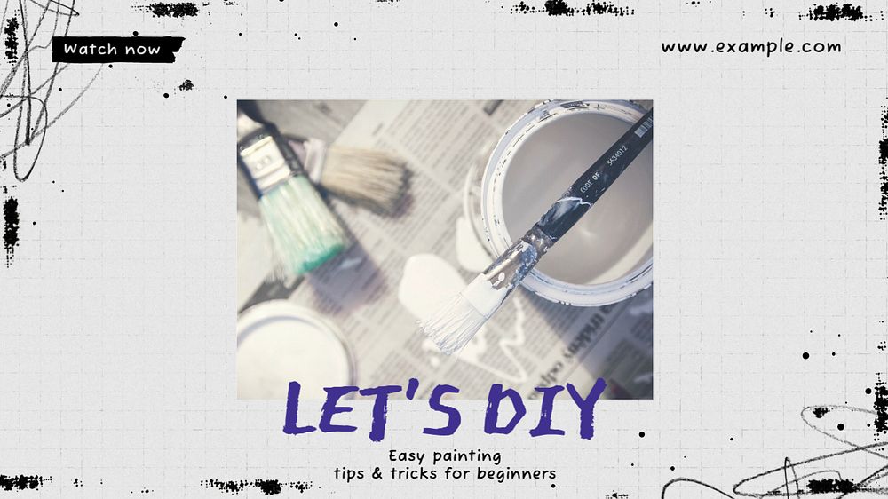 Let's DIY blog banner template, editable text