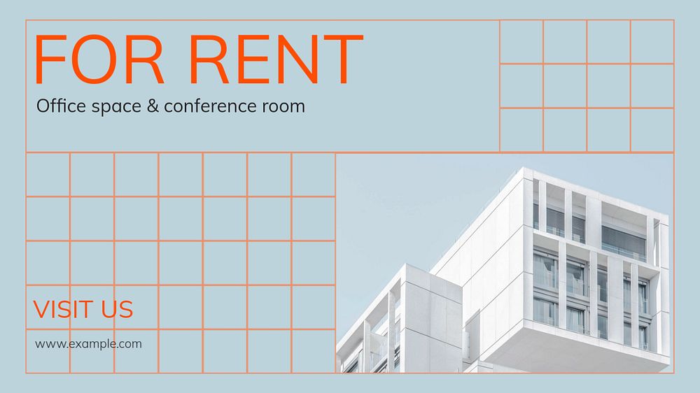 For rent blog banner template, editable text