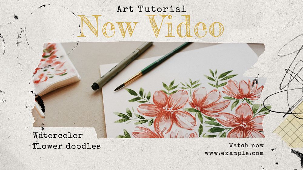 New video blog banner template, editable text