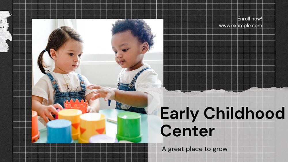 Nursery center blog banner template, editable text