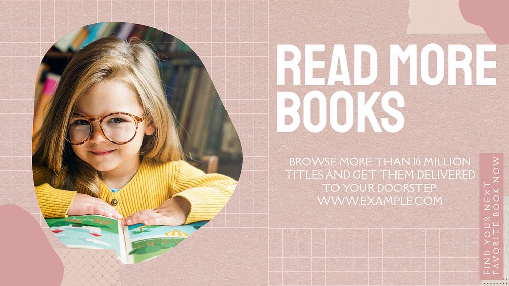 Read more books blog banner template, editable text